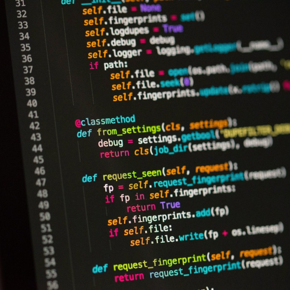 A screen filled with source code