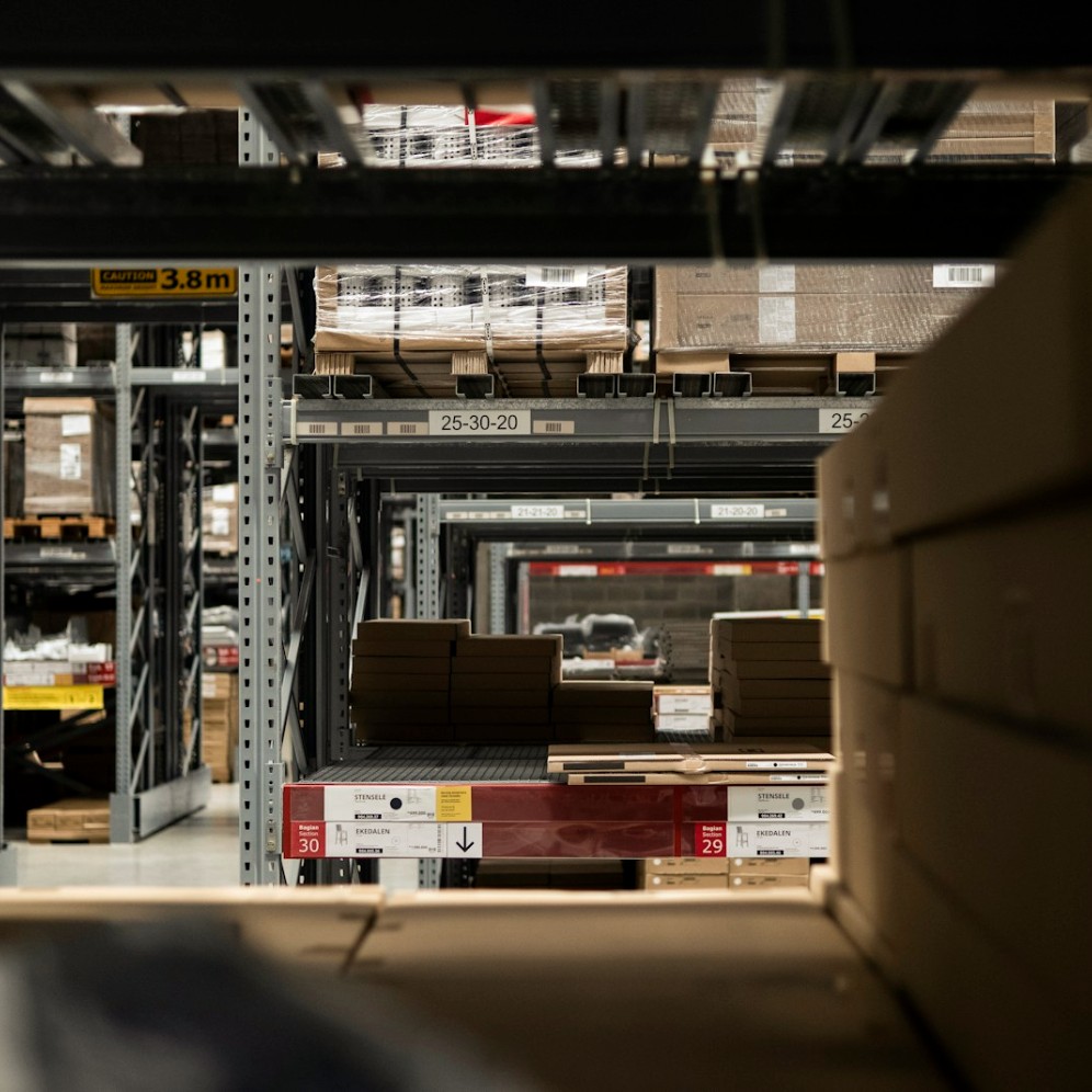 A warehouse stacked with boxes ready for dispatch